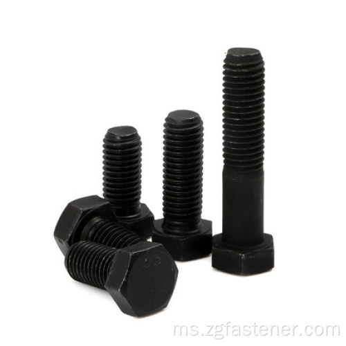 4.8/8.8 Gred Carbon Steel Black Oxide Hex Head Bolt